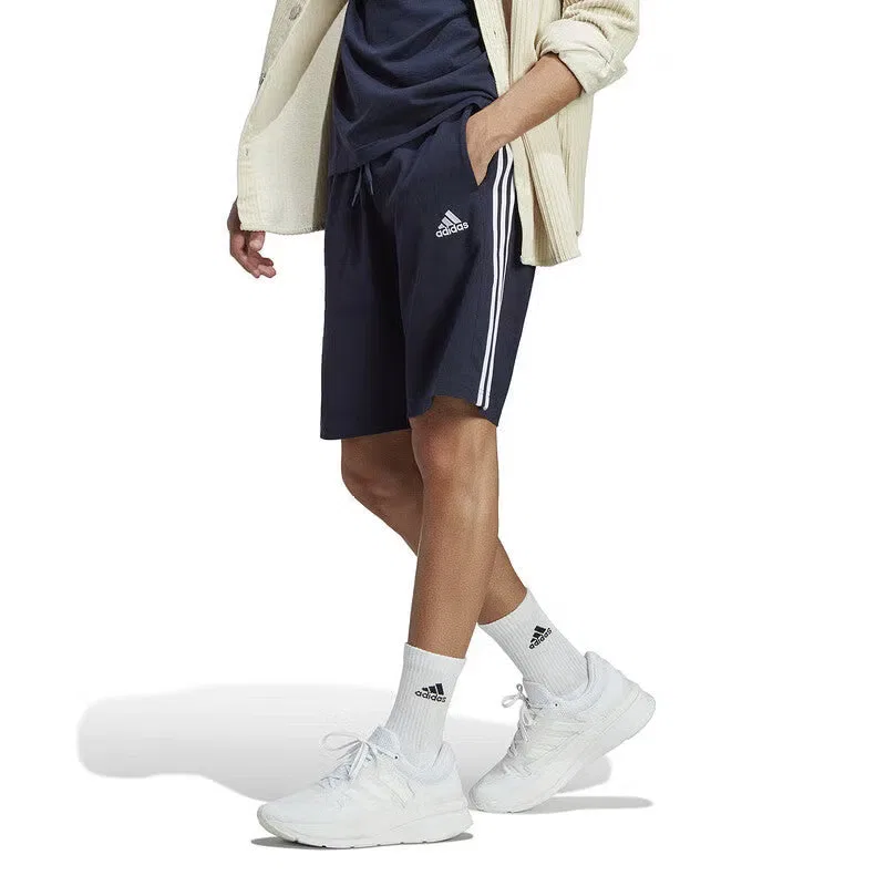 Шорты с контрастными лампасами Essentials 3-Stripes Adidas, черный — фото 2