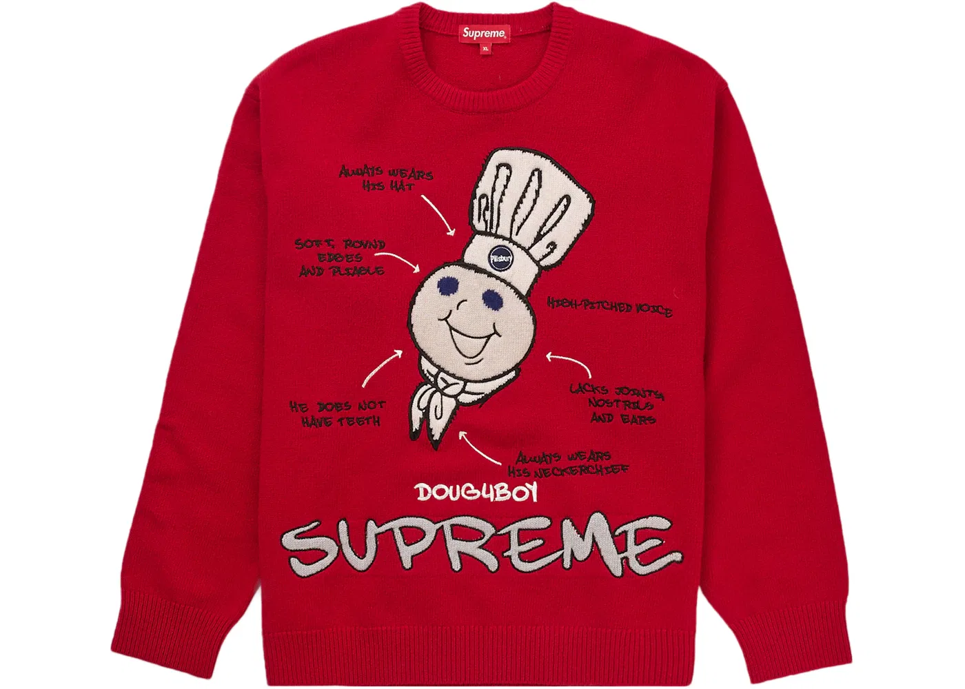 Мужской свитер с принтом Supreme Doughboy, Красный