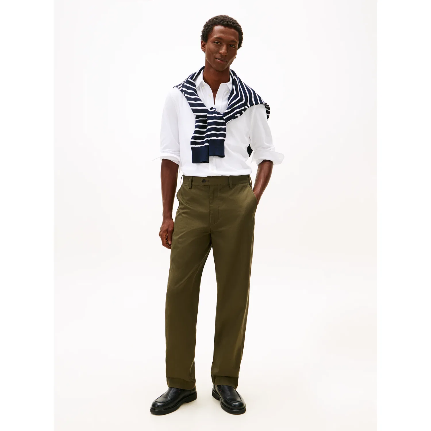 Мужская рубашка с длинным рукавом из пике Tommy Hilfiger, White — фото 3