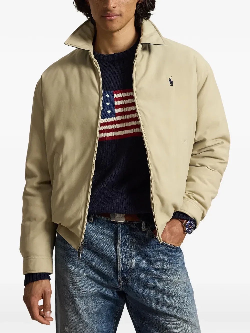 Куртка The Big Bayport с вышитым логотипом Polo Ralph Lauren, бежевый — фото 3