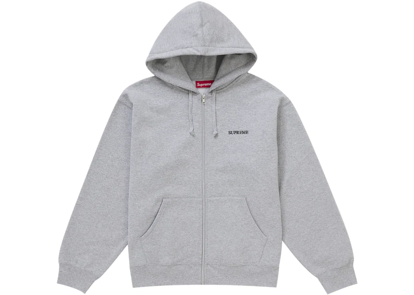 Мужская худи на молнии Supreme IDGAF Zip Up Hooded Sweatshirt, Heather Grey