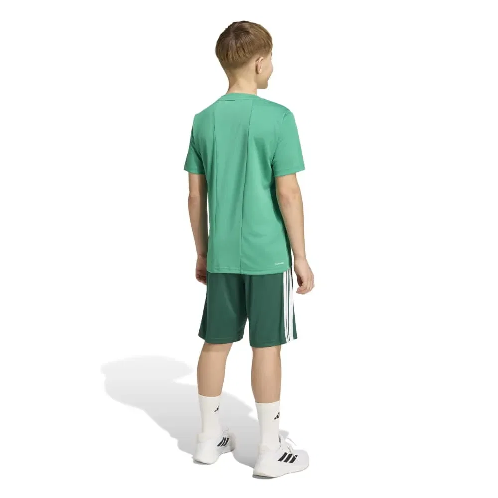 Детский комплект для девочек с принтом Train Essentials 3 Stripes Tee Adidas, Green — фото 2