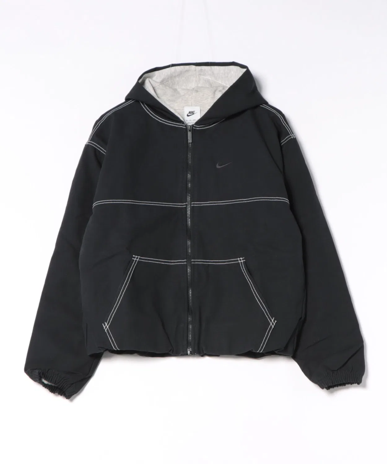 Женская куртка оверсайз с капюшоном и брендом NIKE, Black