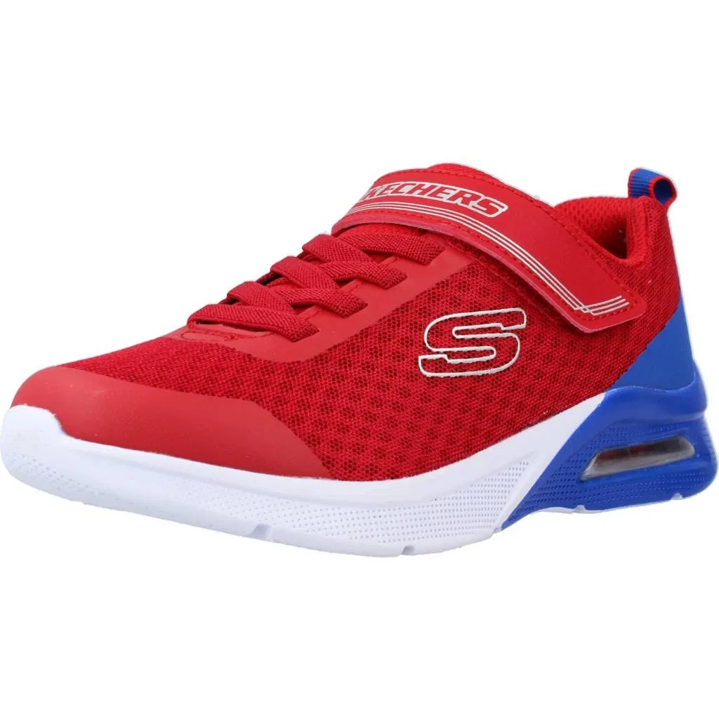 Детские кроссовки для мальчиков легкие Microspec Max Gorvix Skechers, Fabric Red Blue Silver Trim