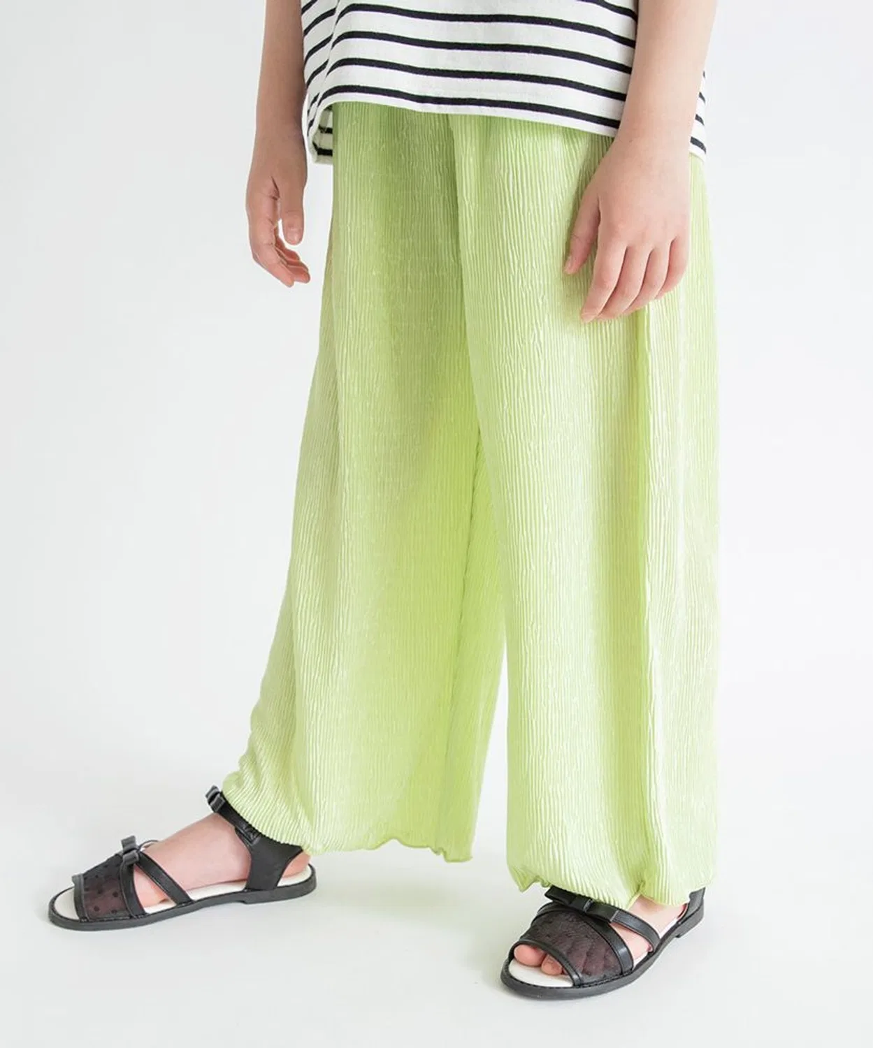 Детские брюки свободного кроя с принтом, модель Relax Wide, branshes, Light Green