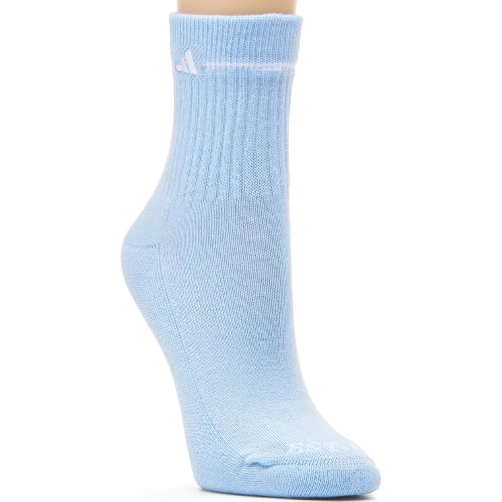 Женские спортивные высокие носки 3.0 с амортизацией комплект из 3 пар Adidas, Glow Blue/White/Grey — фото 3