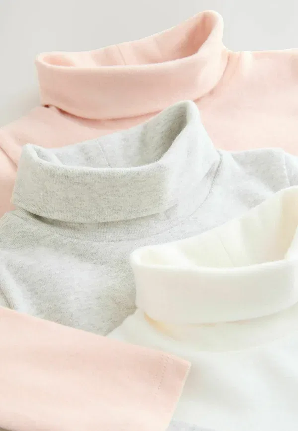 Комплект из 3 водолазок Next, Pink Cream, розовый — фото 3