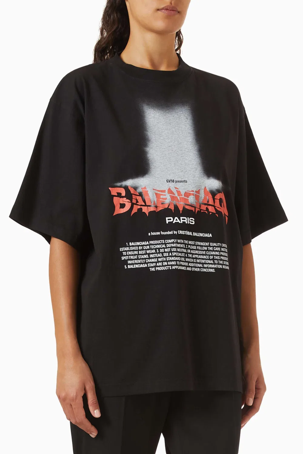 Футболка оверсайз с принтом двери Balenciaga