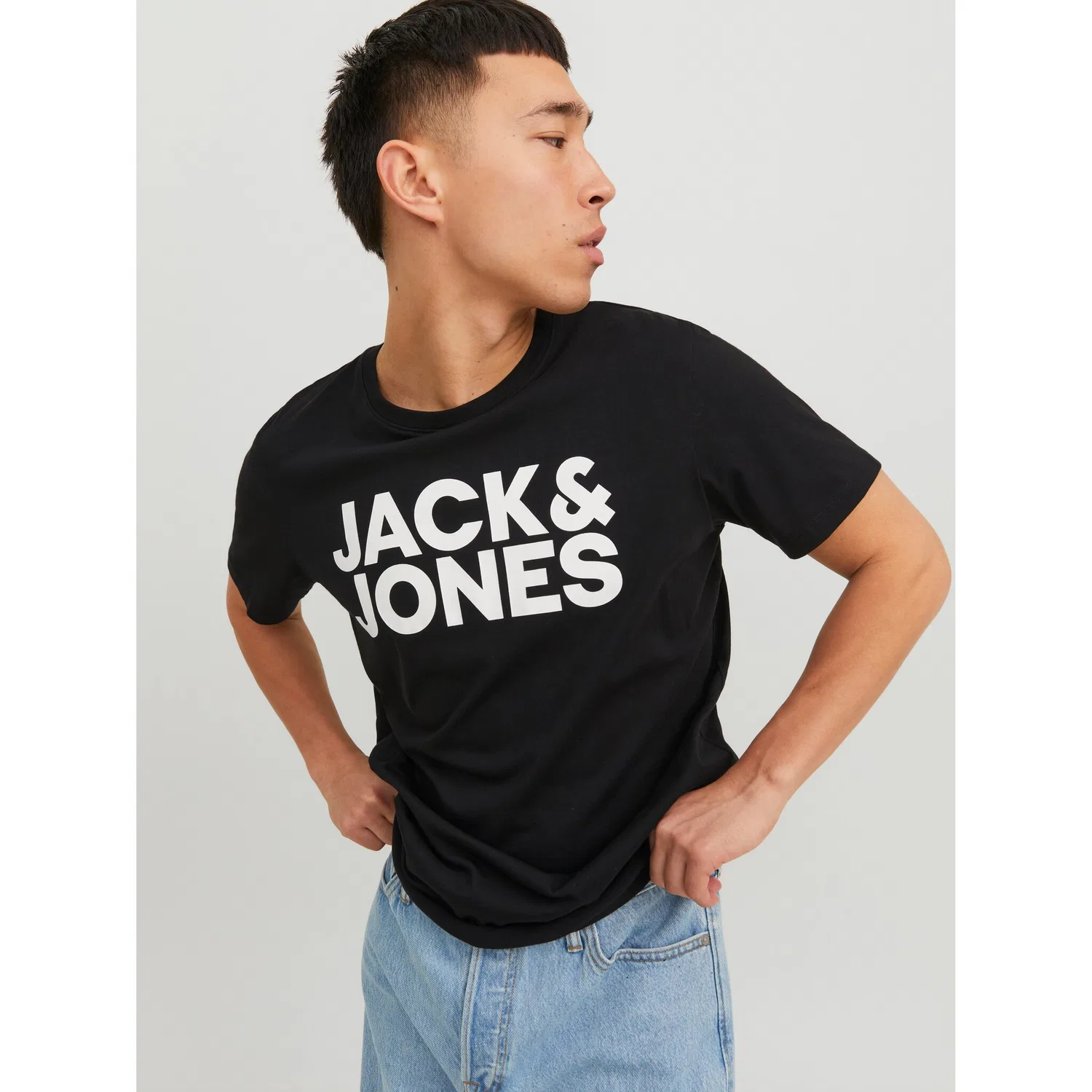 Детская хлопковая футболка с логотипом Jack & Jones, Black — фото 2