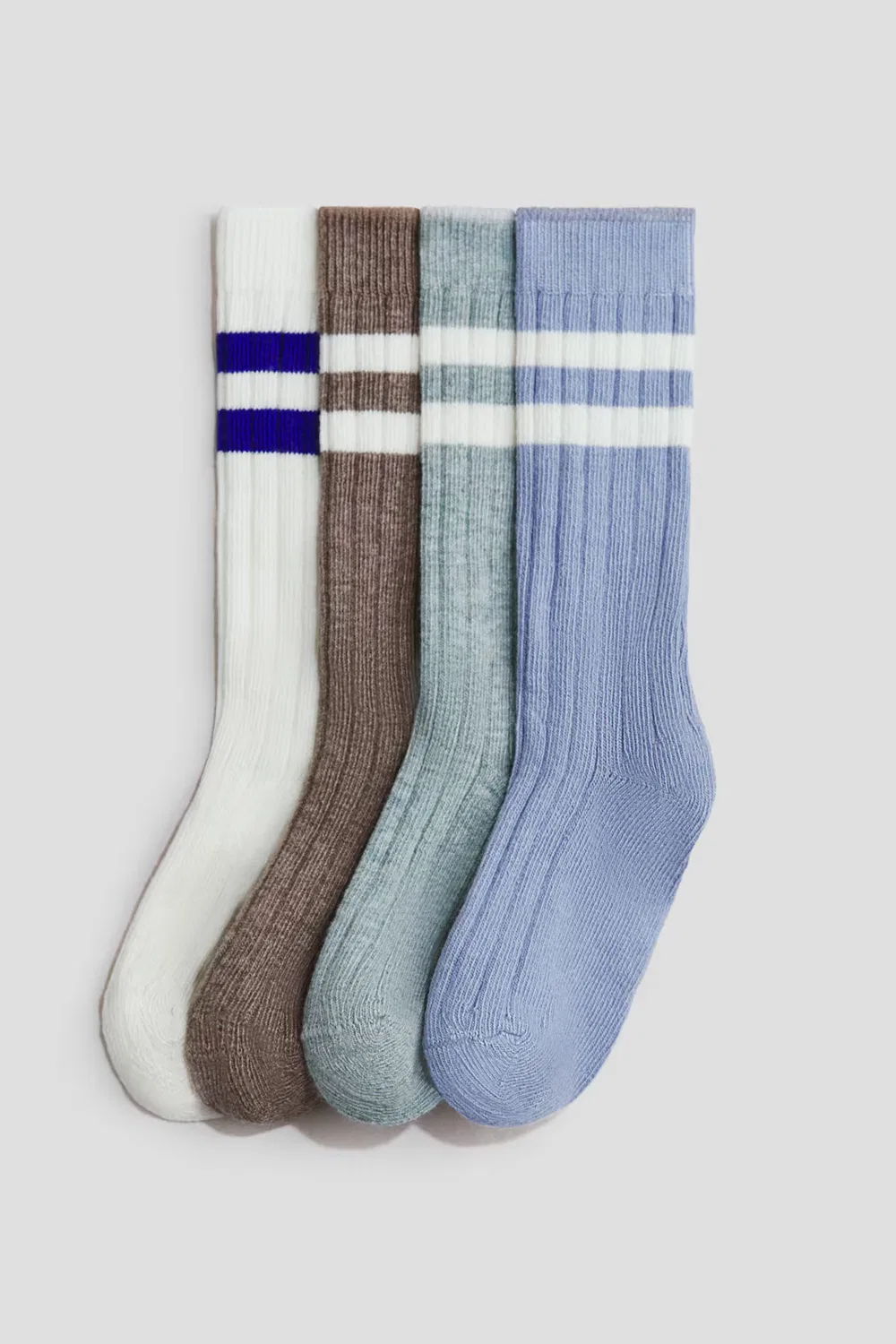 Набор из 4 ребристых носков H&M, Hellblau/Türkis