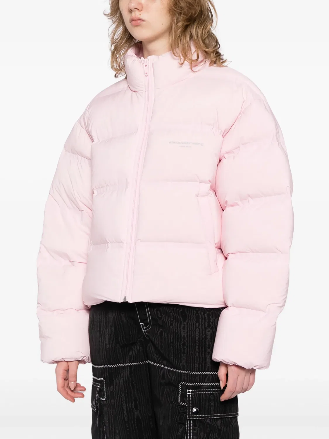Короткая пуховая куртка - розовая Alexander Wang, розовый — фото 4