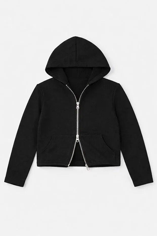 Детский кардиган с капюшоном, без застежки Lolliboomkids, Black
