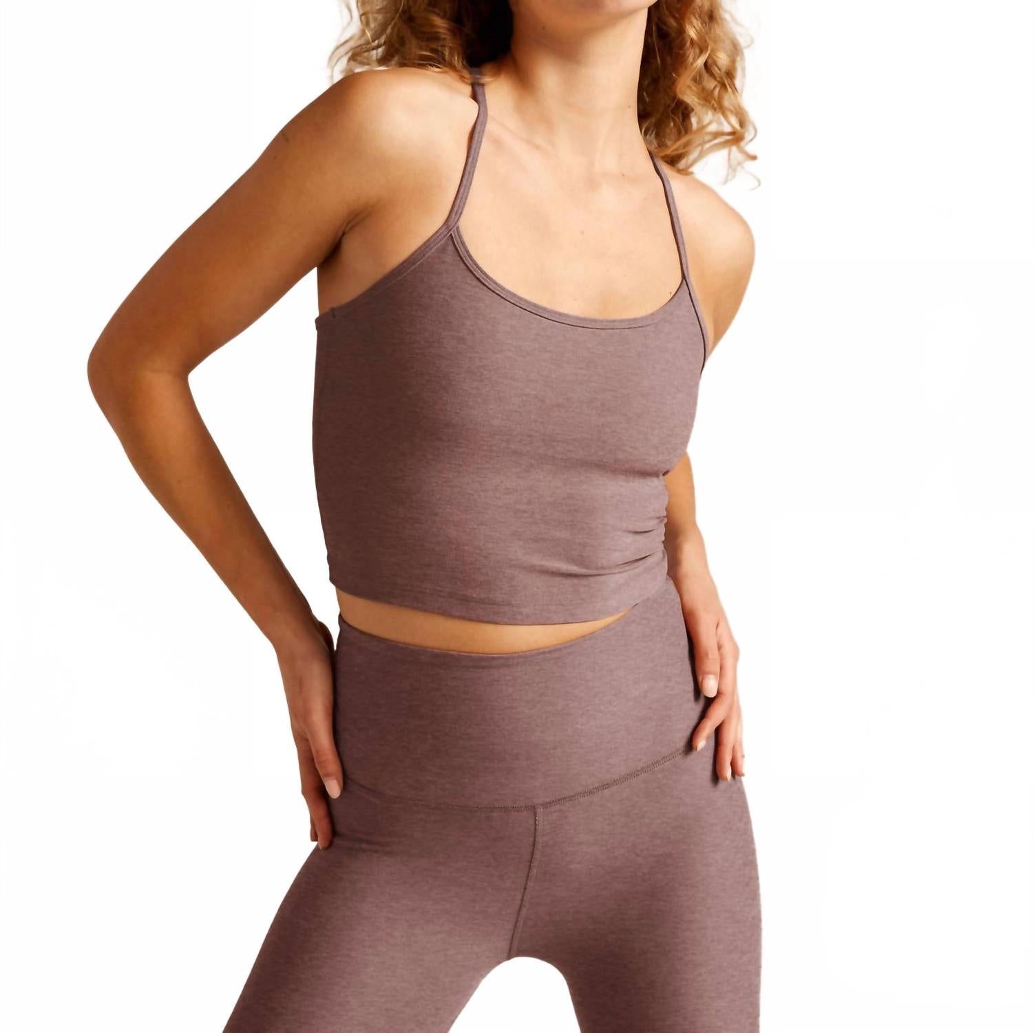 

Spacedye Slim Racerback Кроп Топ в оттенке розовый муар BEYOND YOGA
