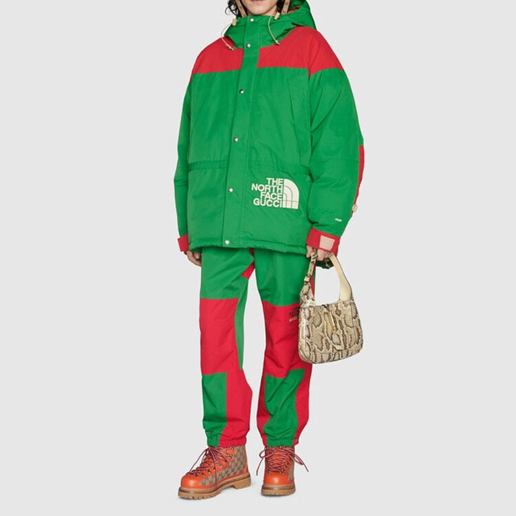 The North Face X The North Face пуховик мужской зеленый Gucci, зеленый — фото 2