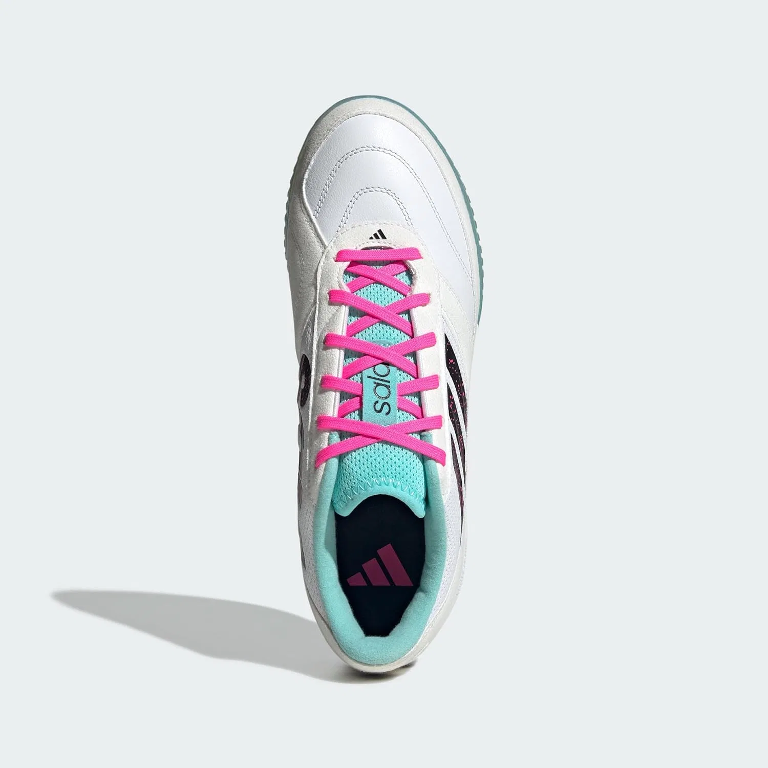 Унисекс кроссовки Adidas Top Sala Competition 2 для игры в помещении, Cloud White Aurora Black Flash Aqua — фото 3