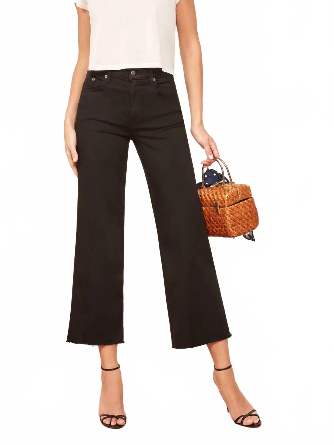 

Reformation Джинсы Stretch Flood черного цвета