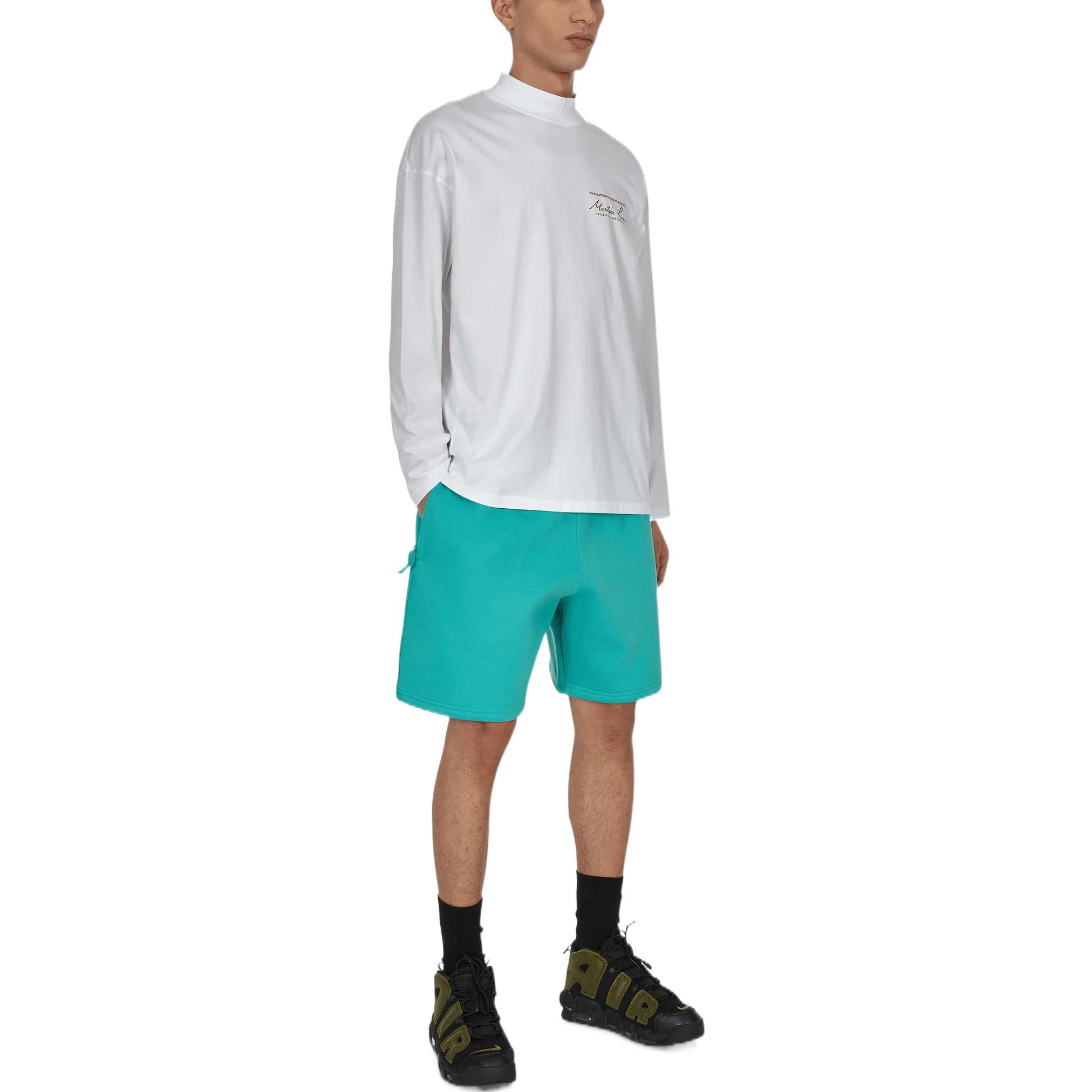 Шорты Men's Nike Special Project Solo Swoosh Solid Color Logo Embroidered Straight Shorts Blue Green DV3055-392 — фото 4