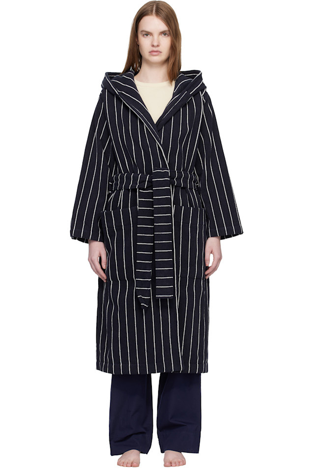 

Tekla Черно-Белый махровый халат с капюшоном