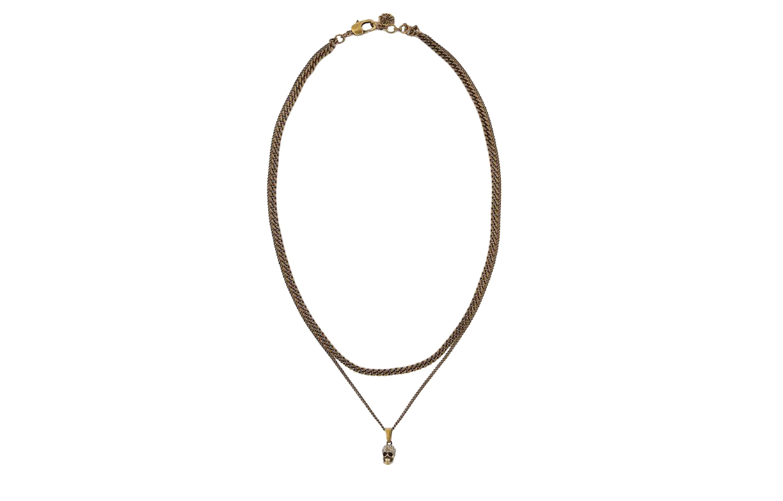 

Череп Кулон Ожерелье Alexander McQueen, золотой/коричневый