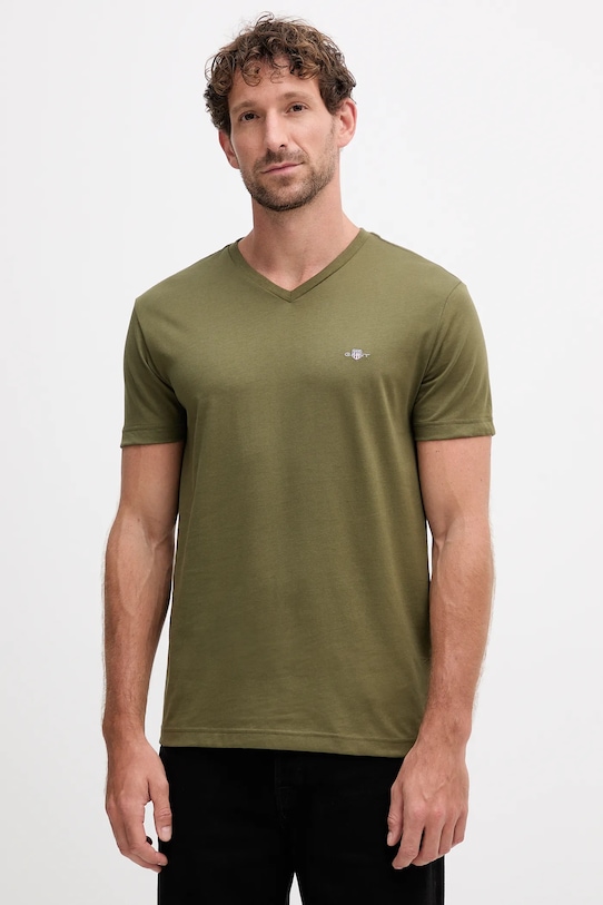 

Хлопковая футболка Gant, зеленый