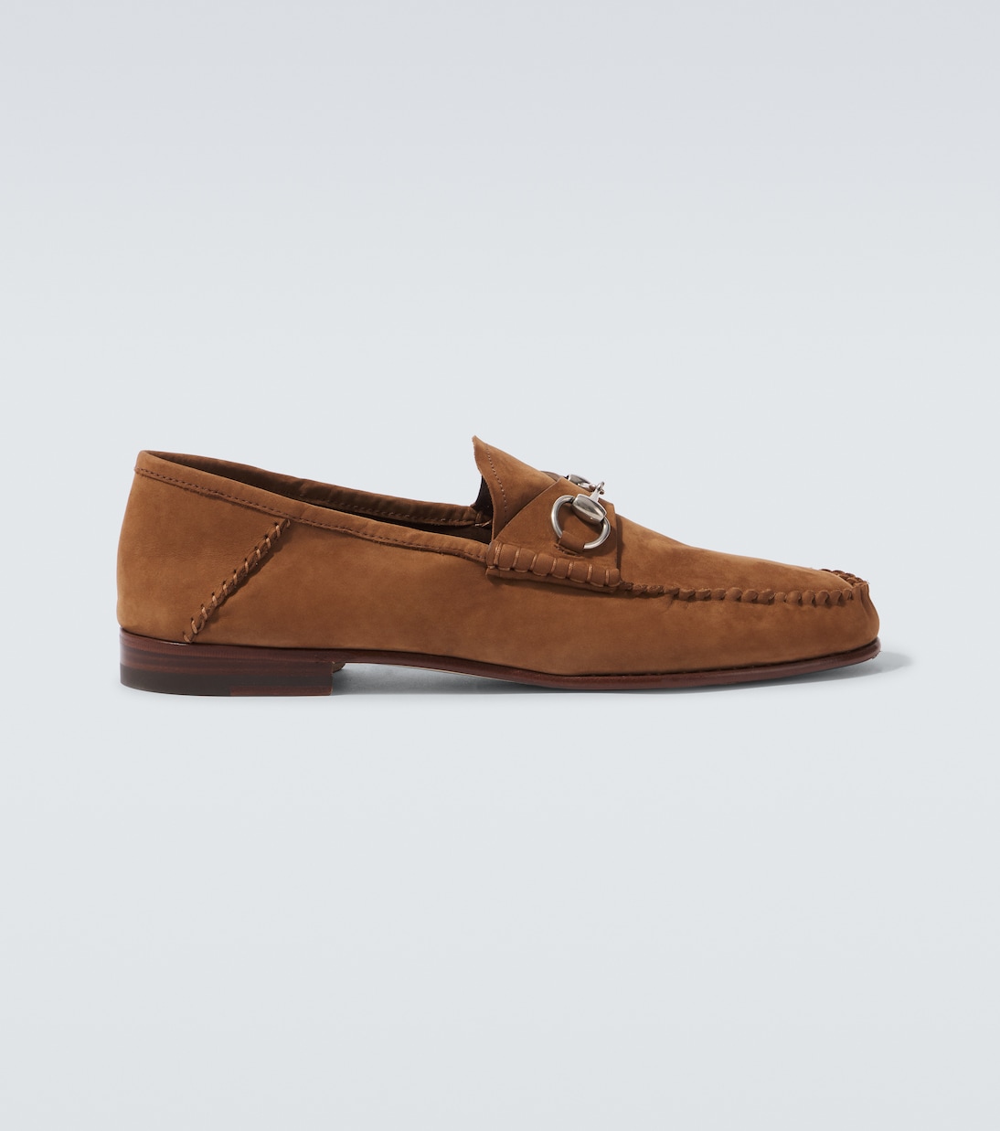 

Лоферы Gigi Horsebit из замши Gucci, Nocciola
