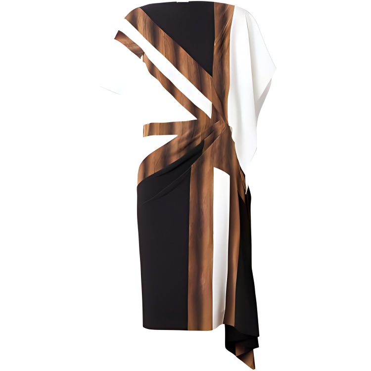 

Футболка с принтом в виде флага Асимметрильное платье из шелка Burberry, Многоцветный