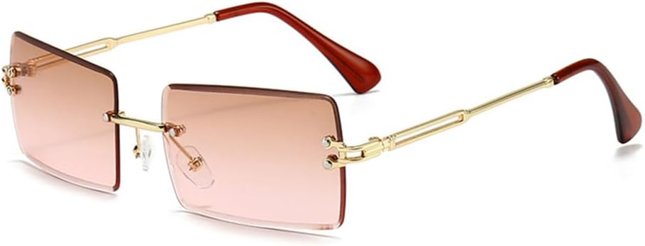 

Ретро маленькие прямоугольные солнцезащитные очки для женщин, без оправы, солнцезащитные очки для мужчин, летний стиль, женская защита от УФ-излучения UV400 LANGSER, C9