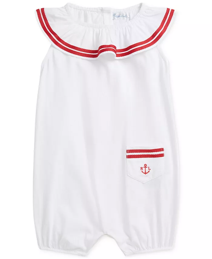 

Комбинезон Baby Girls Sailor в морском стиле Polo Ralph Lauren, белый