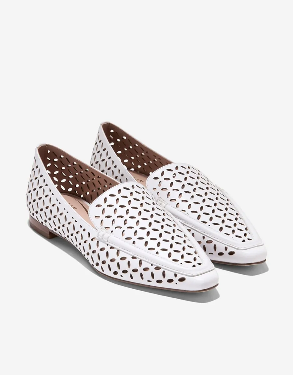 Женские мокасины из перфорированной кожи Cole Haan, белый — фото 4