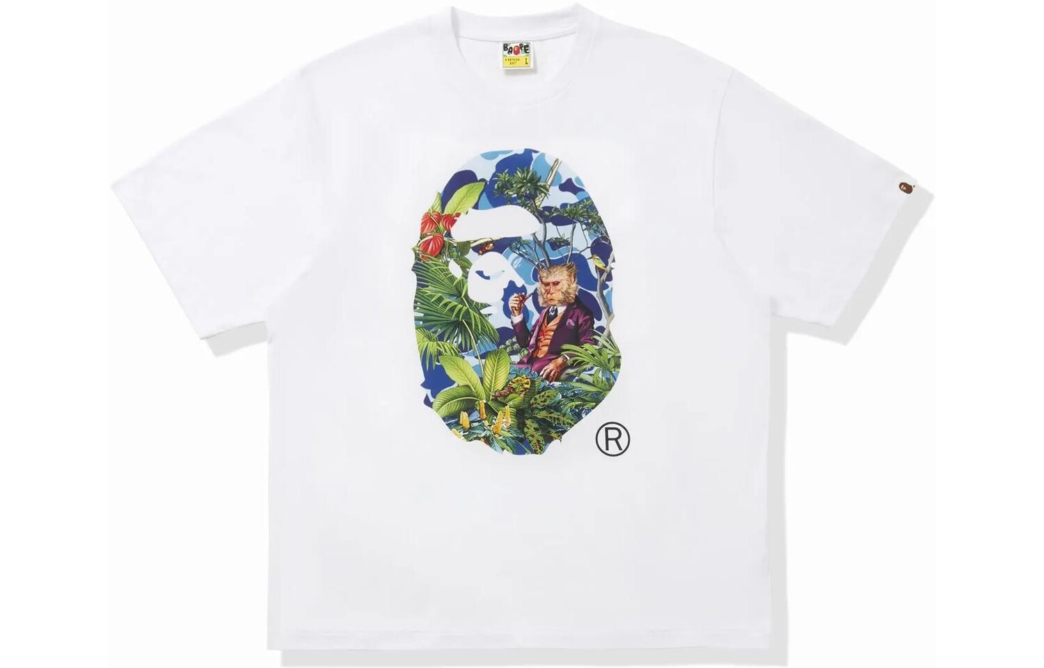 Футболка серии Ape Head унисекс A Bathing Ape, белый/зеленый — фото 4