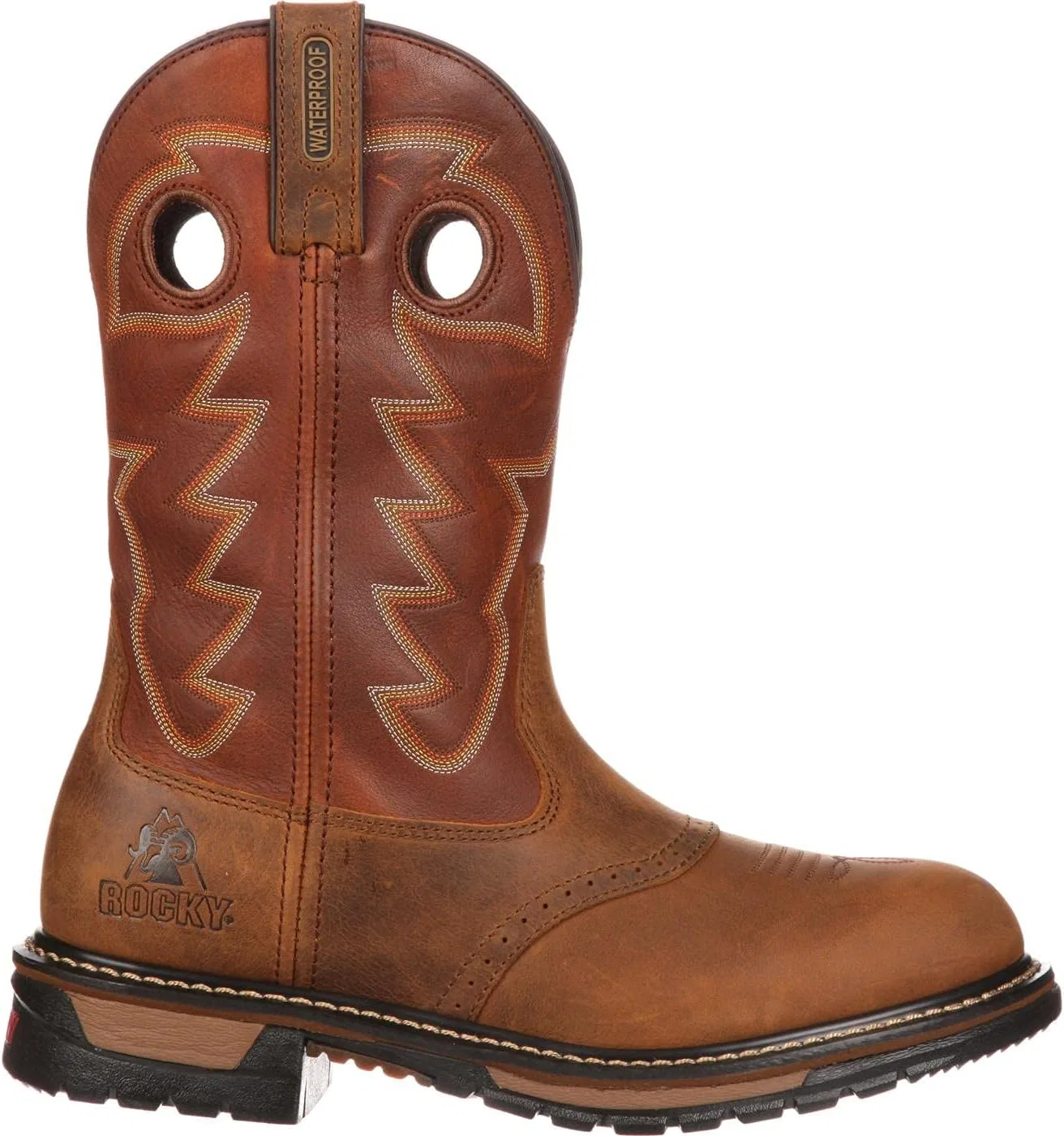 Водонепроницаемые ковбойские ботинки ROCKY Original Ride Branson Saddle Roper, Orange