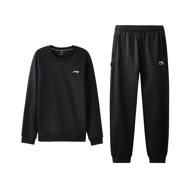 

Толстовка Li-Ning, мужской комплект из 2 предметов, черный top+черный pants