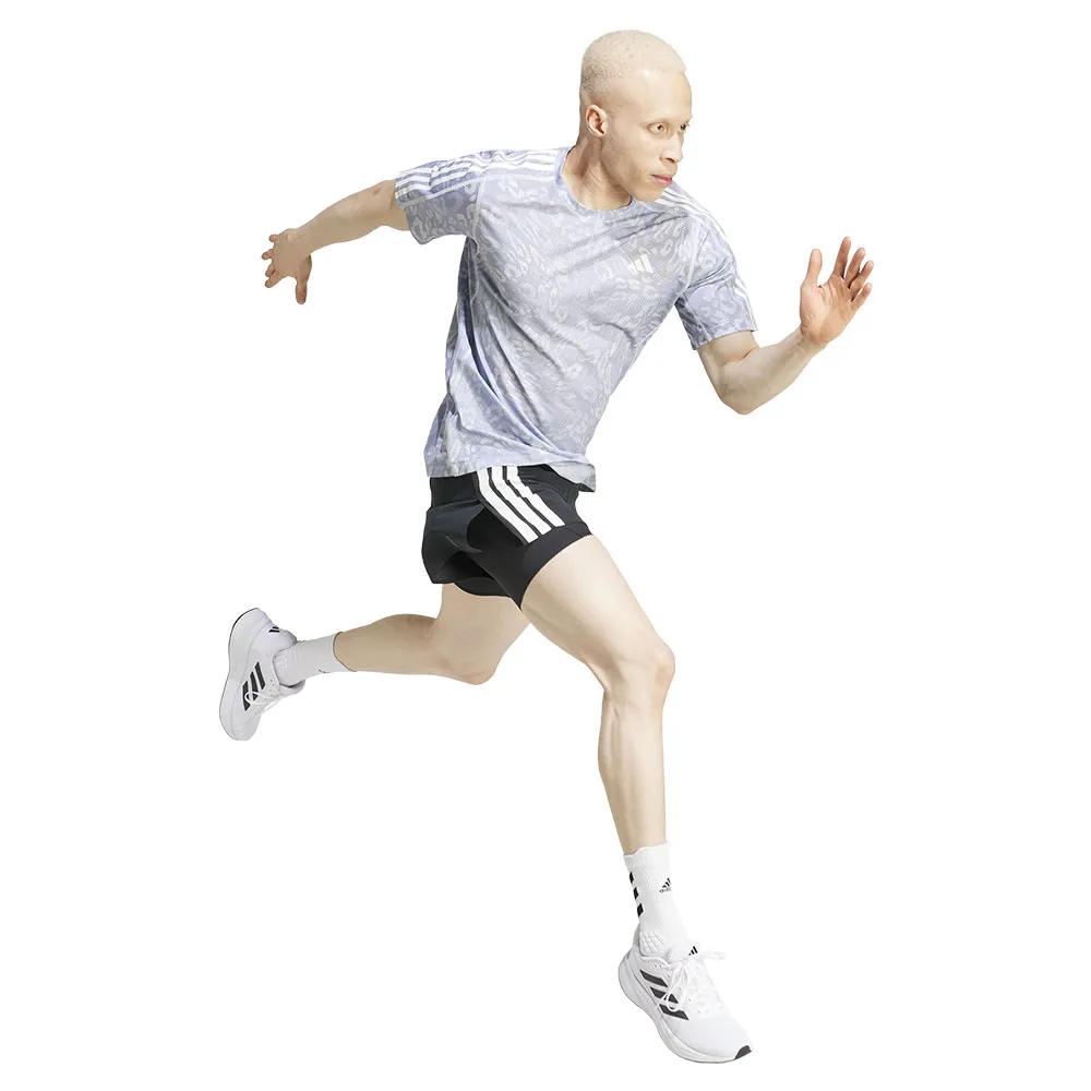 Футболка с коротким рукавом спортивная adidas Own The Run Climacool 3 Stripes, синий — фото 4