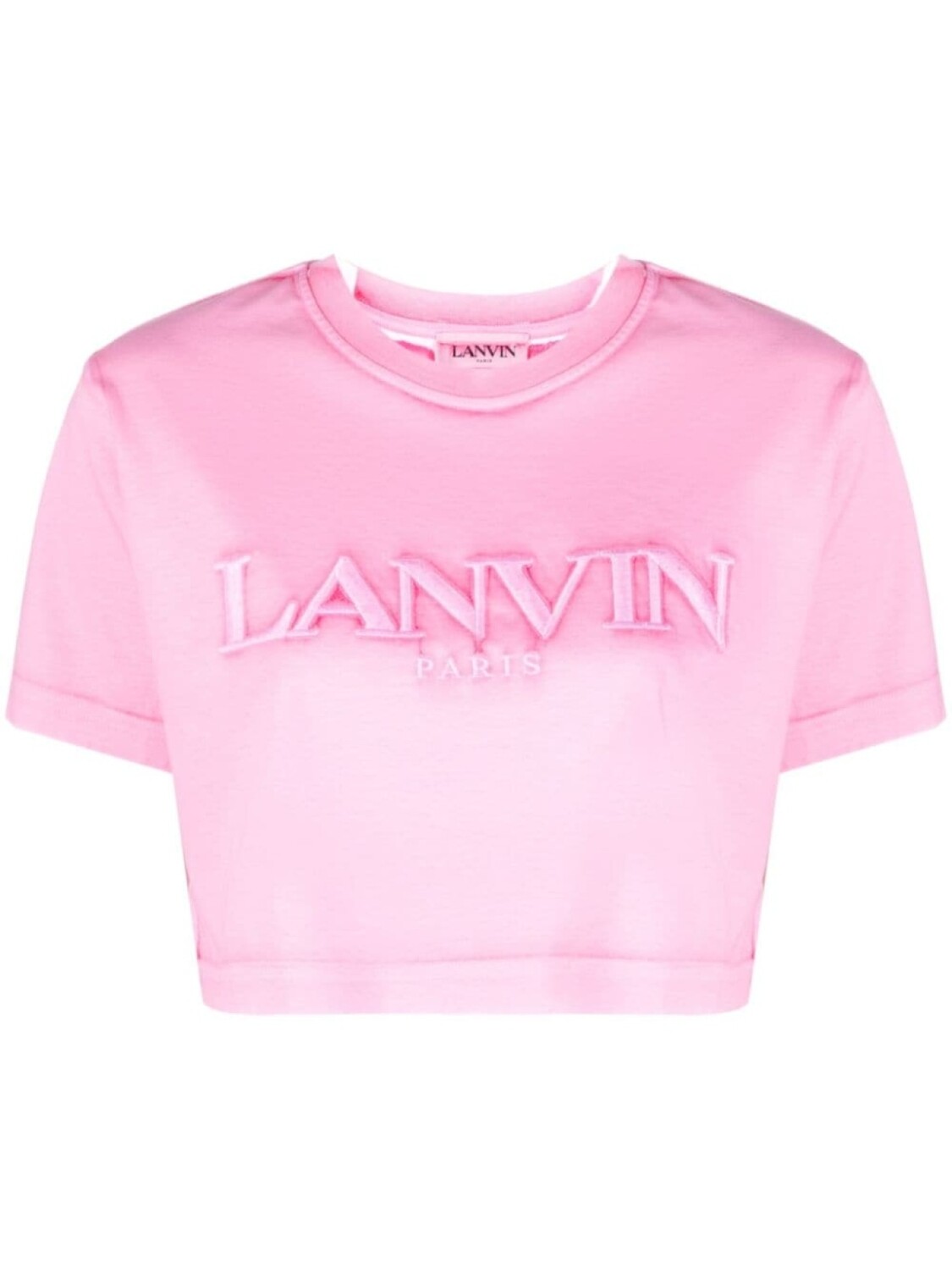 

Lanvin укороченная футболка с вышитым логотипом, розовый