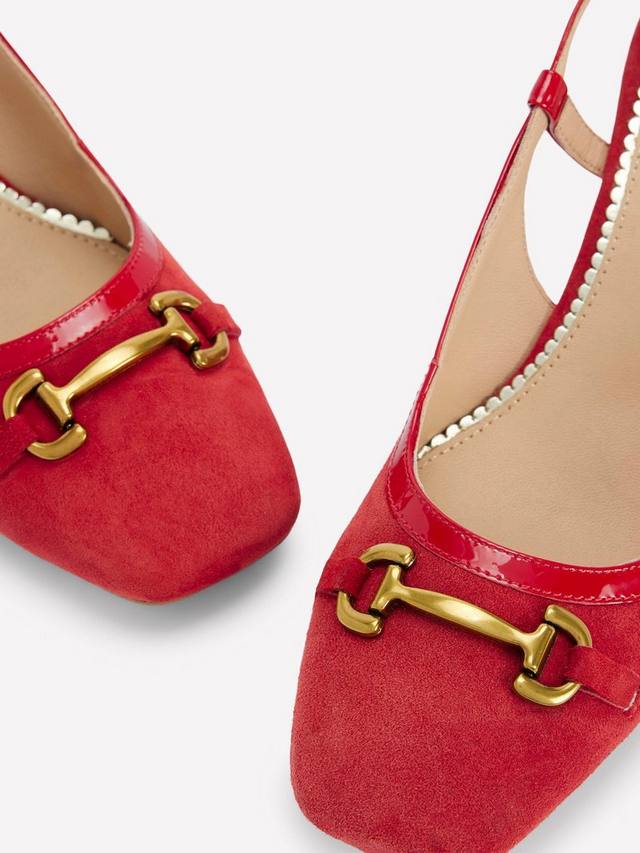 Туфли-лодочки Iris Suede с цепочкой и ремешком на щиколотке Boden, Post Box Red — фото 4