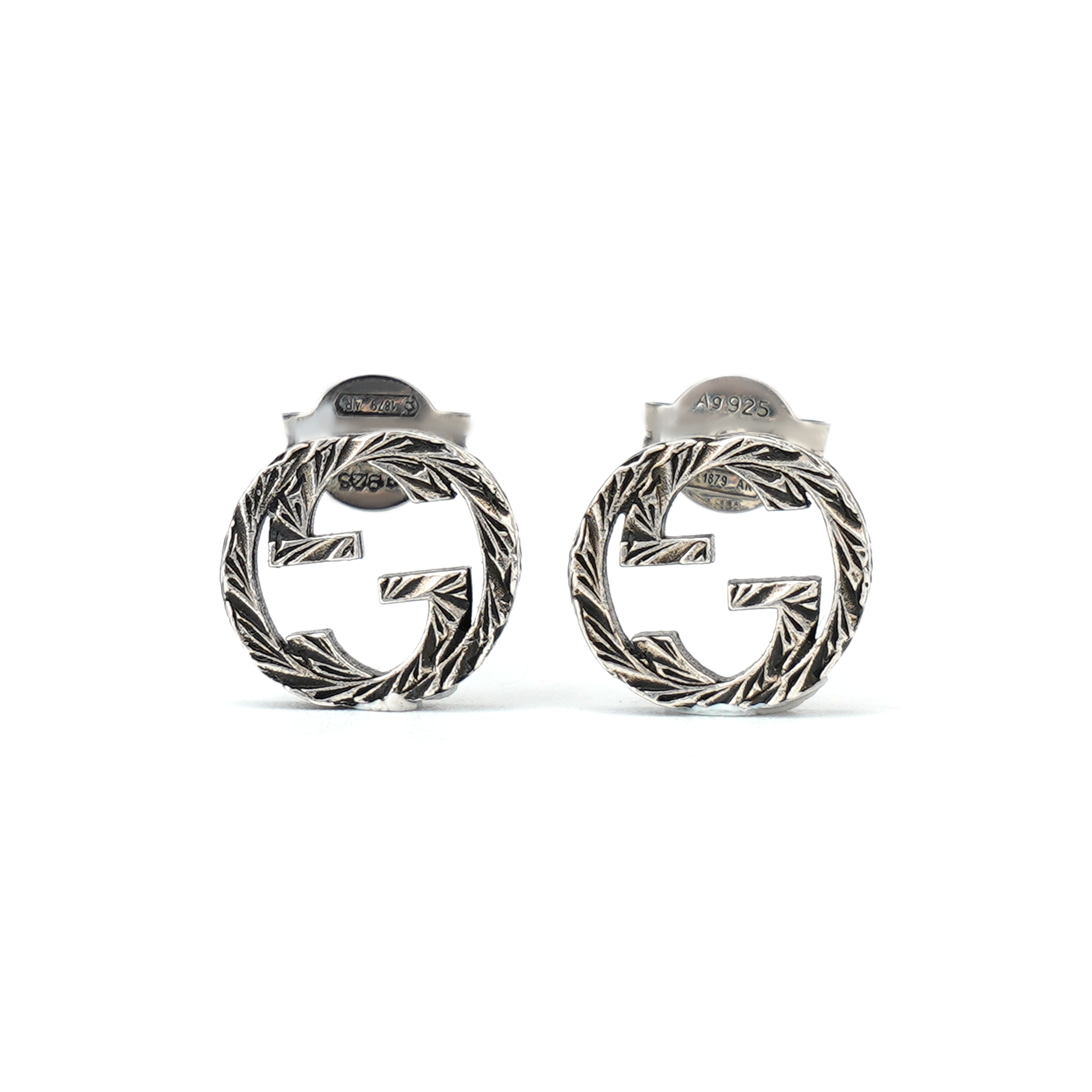 

GUCCI Серьги-гвоздики из стерлингового серебра с переплетающимся дизайном