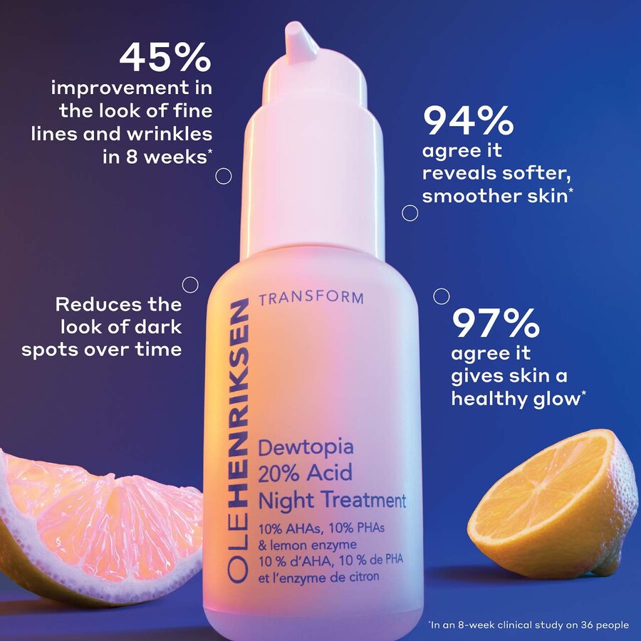 Сыворотка OLEHENRIKSEN — Ночная Dewtopia % PHA/AHA для улучшения текстуры кожи, 30 мл — фото 3