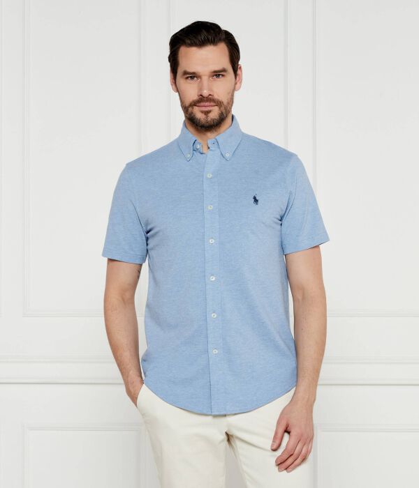 

Рубашка потертая Polo Ralph Lauren, голубой