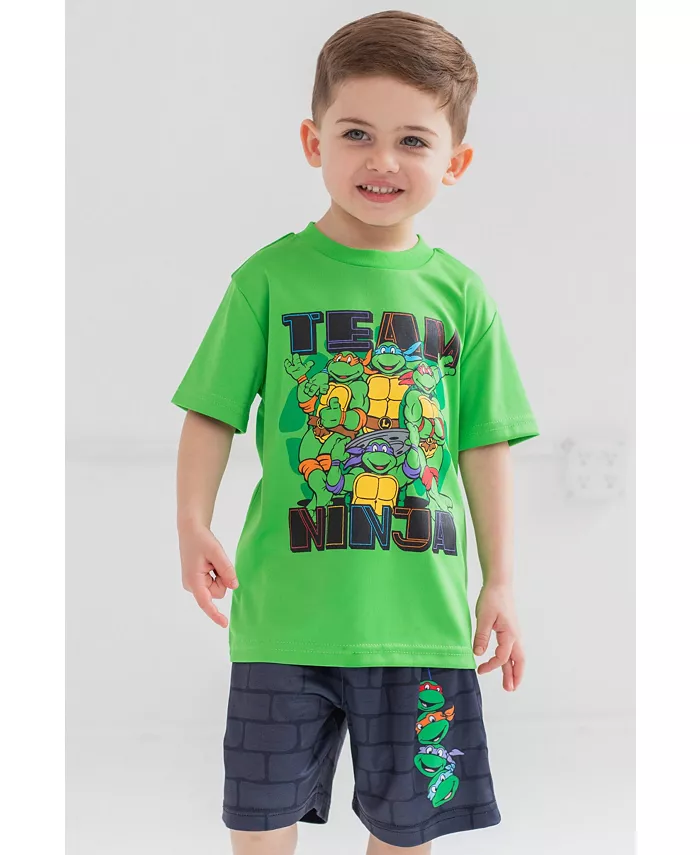 Футболка, топ и шорты (3 предмета) TEENAGE MUTANT NINJA TURTLES, мультиколор — фото 3