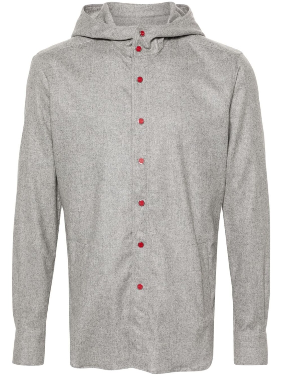 

Kiton фланелевая рубашка Mariano с капюшоном, серый