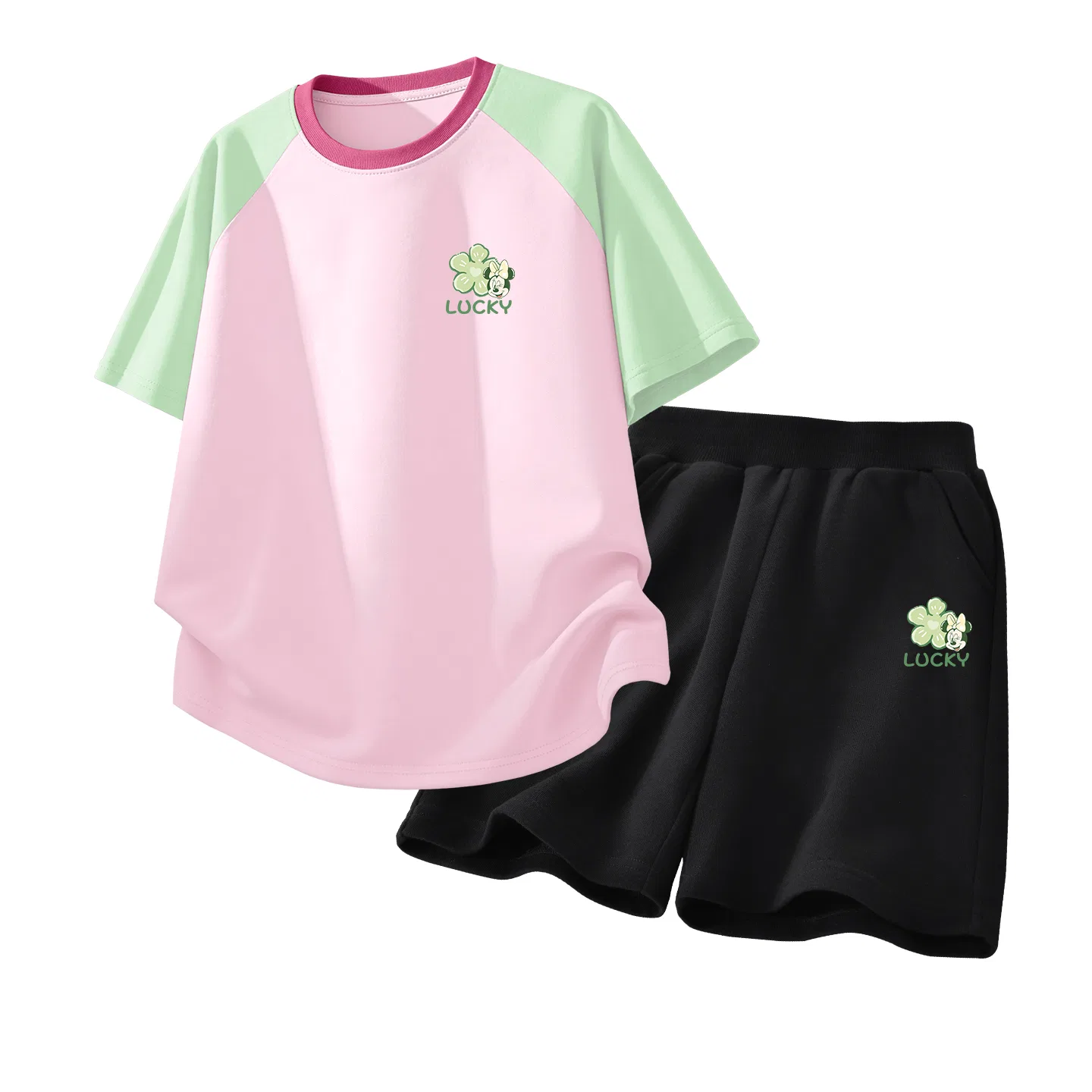 Детский спортивный костюм Disney Lucky Clover зеленый/розовый/черный