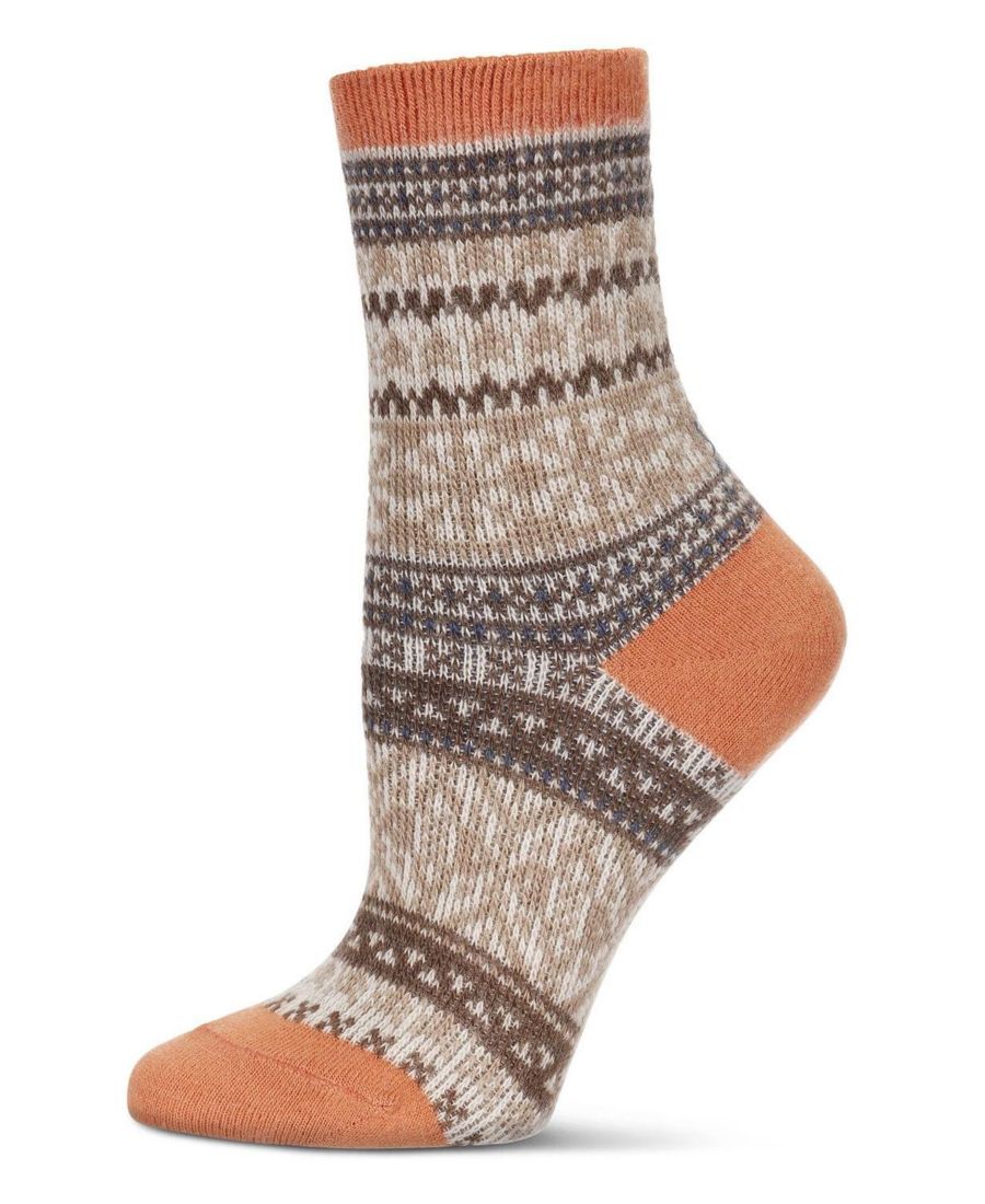 

Женские праздничные носки Holiday Wonder Fairisle Soft-fit Crew Socks MeMoi, Brown