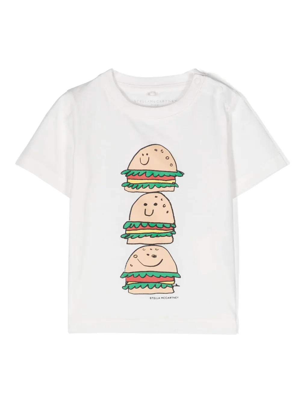 

Футболка Veggie Burger Stack Stella McCartney Kids, белый