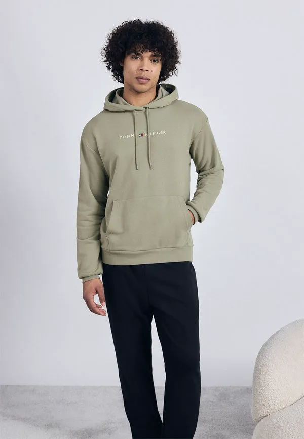 Оригинальная пижамная толстовка с капюшоном Tommy Hilfiger, Utility Sage — фото 2