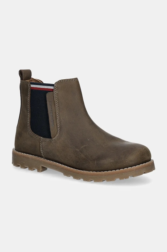 

Зимние кожаные ботинки детские Tommy Hilfiger, зеленый