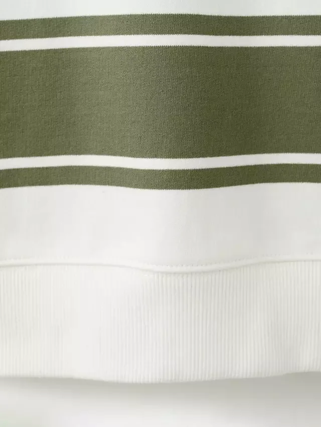 Детская хлопковая толстовка Sudadera в полоску, цвет хаки Mango — фото 3