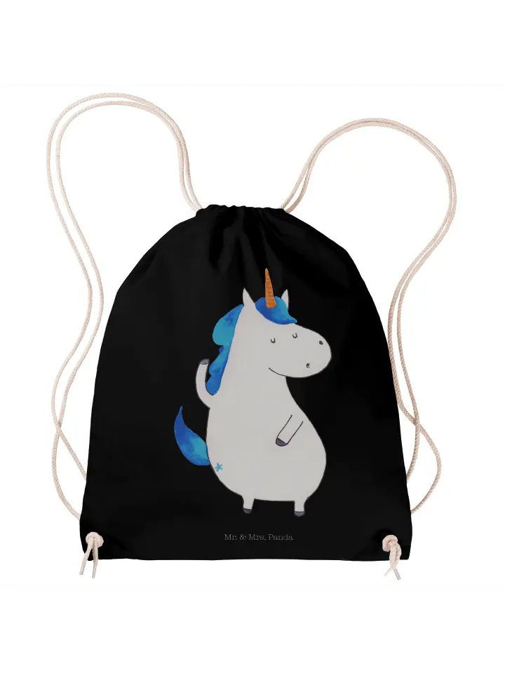 

Спортивная сумка Mr & Mrs Panda Sportbeutel Einhorn Mann ohne Spruch, черный