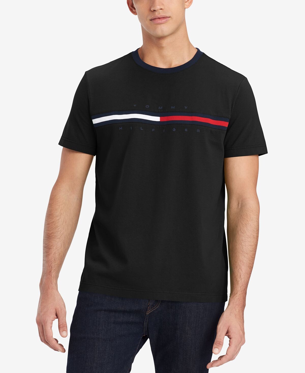 

Мужская футболка с коротким рукавом с логотипом tino Tommy Hilfiger, Черный, Мужская футболка с коротким рукавом с логотипом tino Tommy Hilfiger