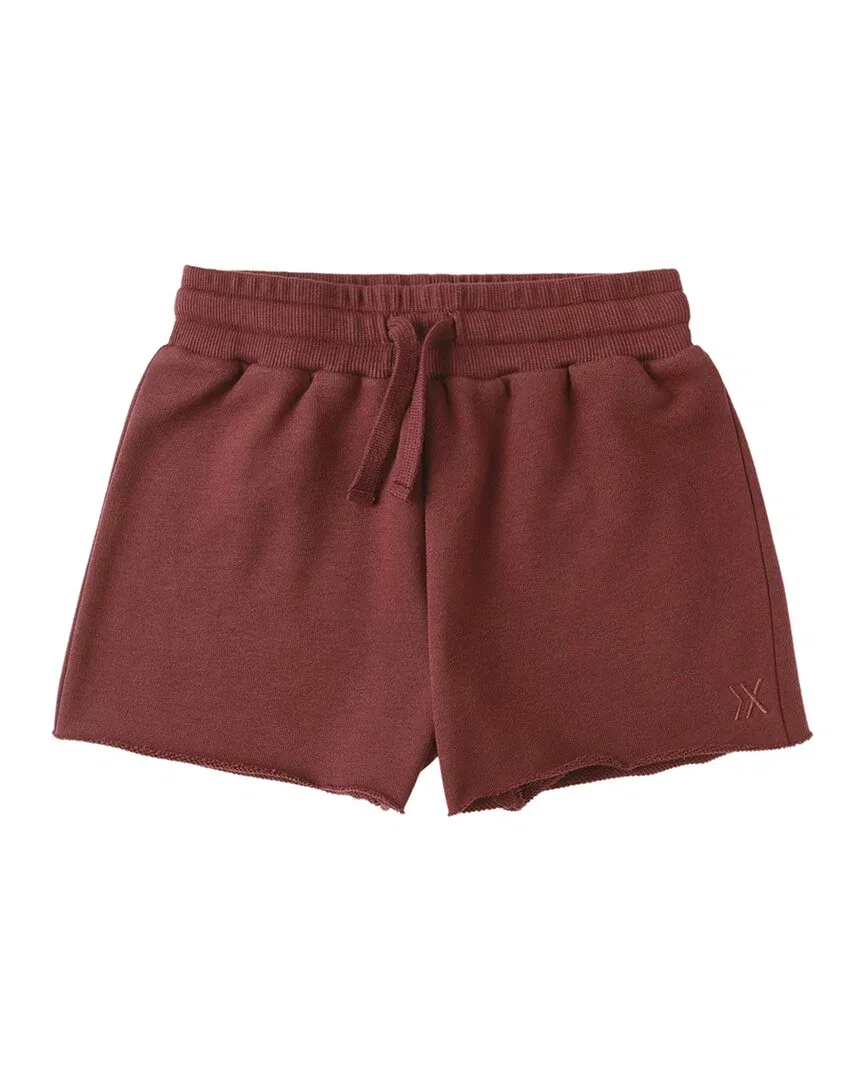 Детские шорты из футера с необработанным краем Rylee + Cru Sweat Short, Burgundy — фото 2
