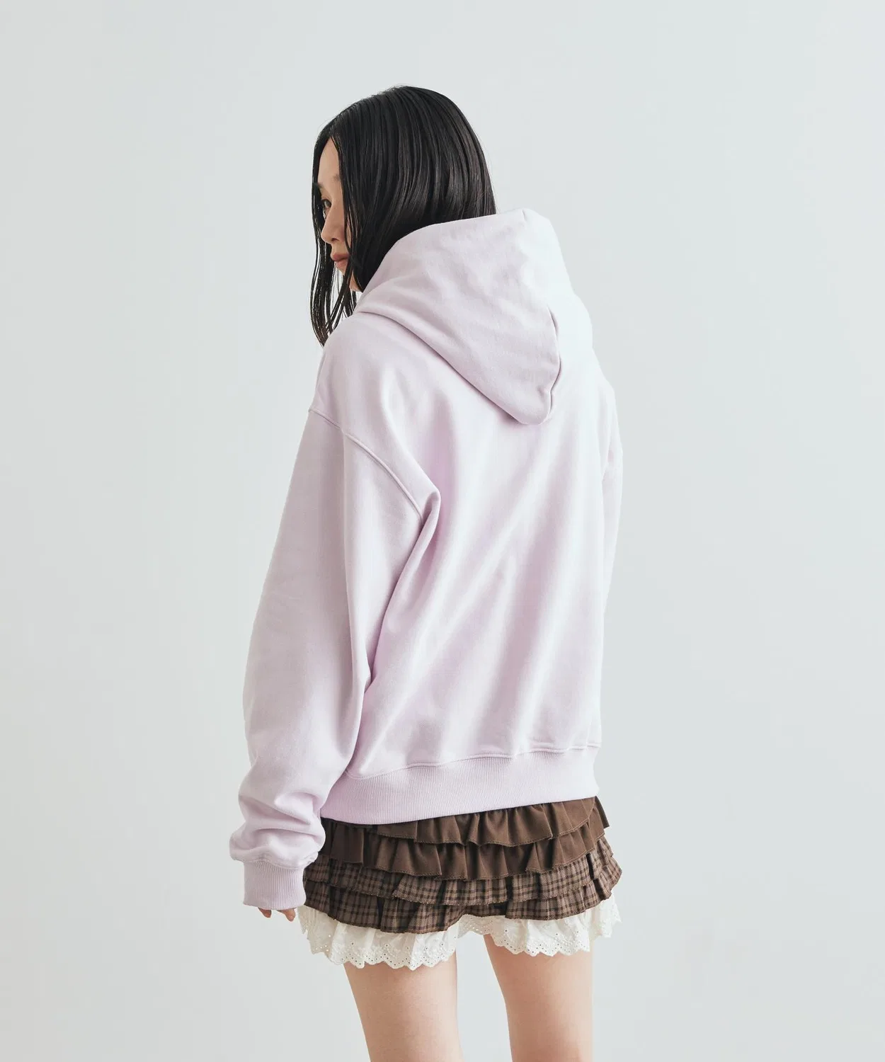 Женский худи с длинным рукавомNike Studio Fleece Lightweight Oversized Full-Zip Hoodie, Bleached Lilac — фото 2